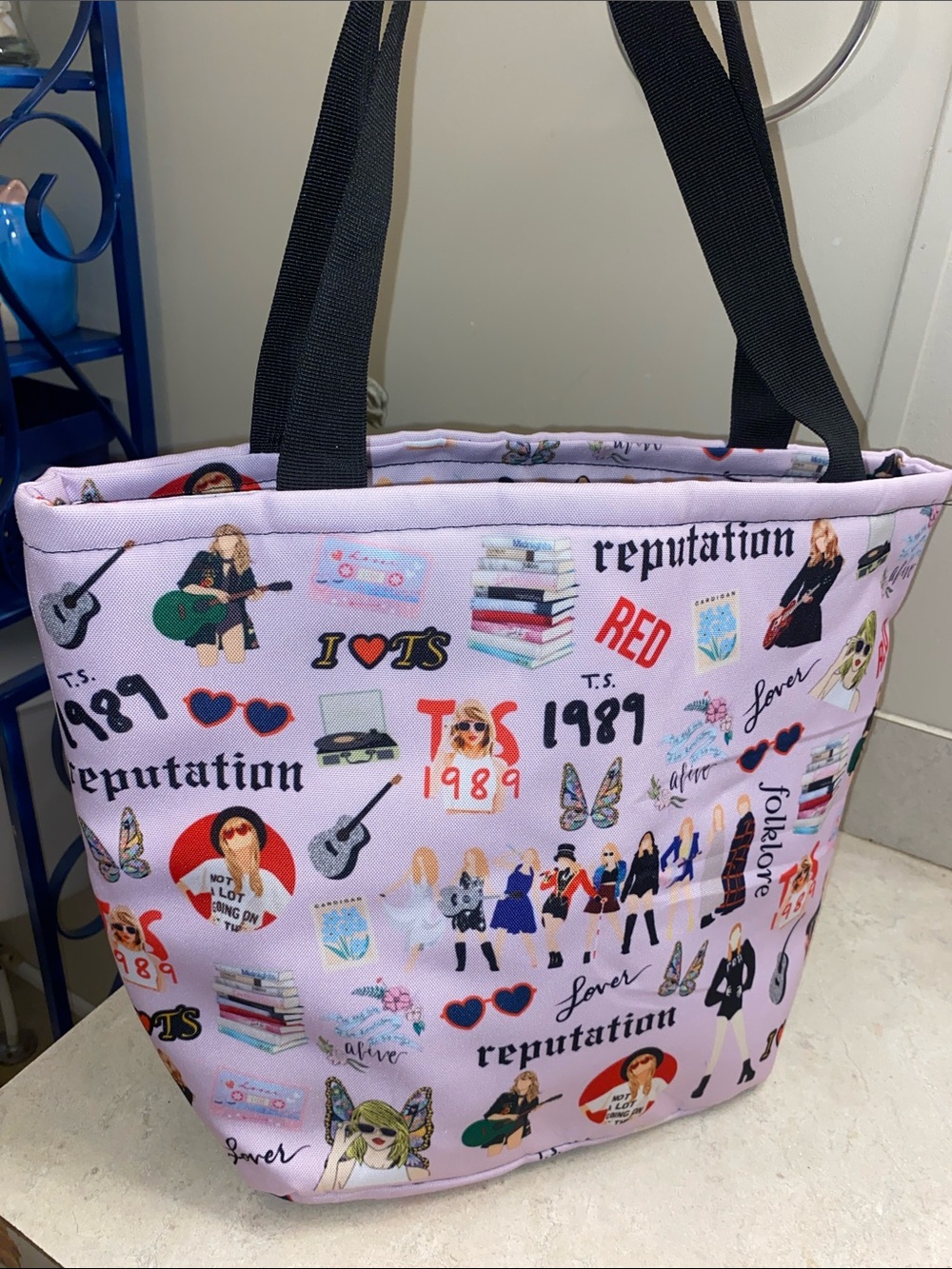 Taylor Swift Pink Graphic Tote Bag with album Themed Prints